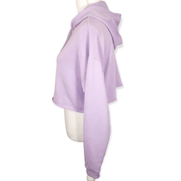 FOREVER 21 LAVENDER CROPPED HOODIE SZ.M EUC. - Picture 3 of 5